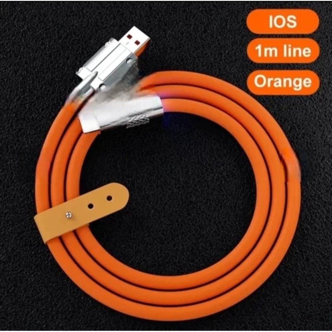 کابل تایپ سی USB TO TYPE C یو اس بی به تایپ سی سلیکونی 1 متری سوکت فلزی چراغدار