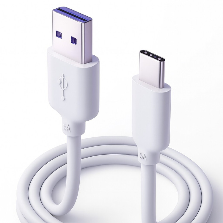 کابل شارژ تایپ سی Type C پورت بنفش شارژ سریع 5 آمپر 1.5 متر هم گوشی شیامی و هم سامسونگ