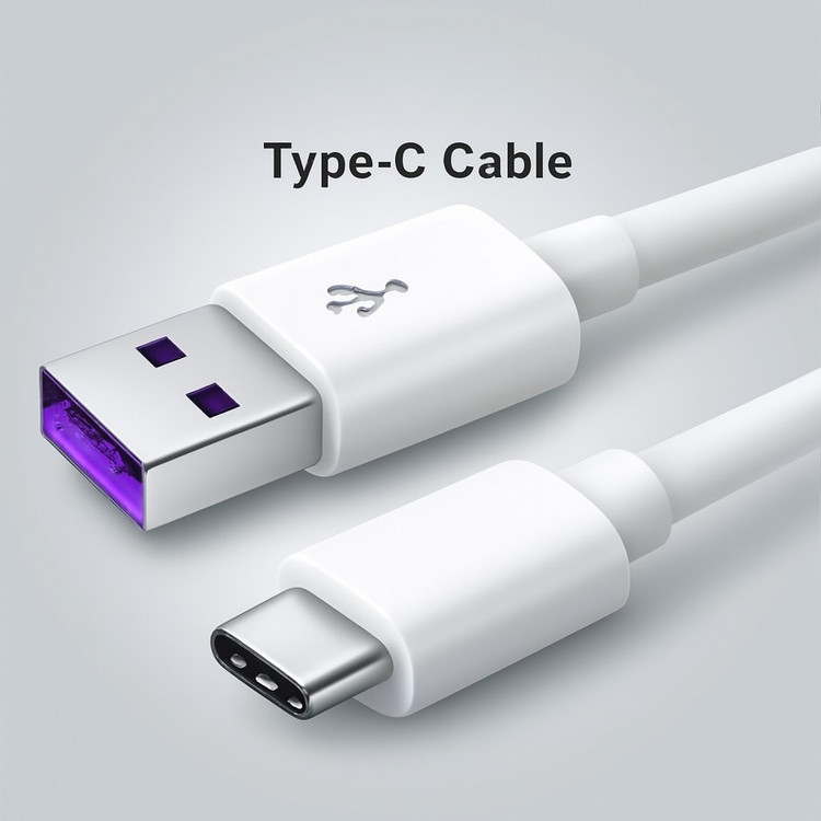 کابل شارژ تایپ سی Type C پورت بنفش شارژ سریع 5 آمپر 1.5 متر هم گوشی شیامی و هم سامسونگ