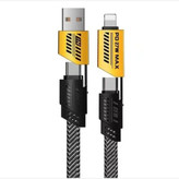 کابل شارژ فست چند کاره 27W تا 65W تایپ سی C و آیفون و USB یک متری