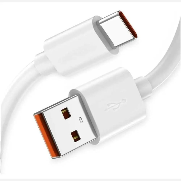 کابل شارژ USB TO TYPE C پورت نارنجی فست شارژ 7 آمپر ریز شمار 1 متری