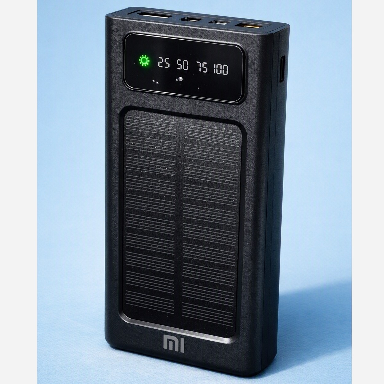 پاوربانک خورشیدی mi با ظرفیت اسمی 30000mAh با انواع خروجی و ورودی چراغدار