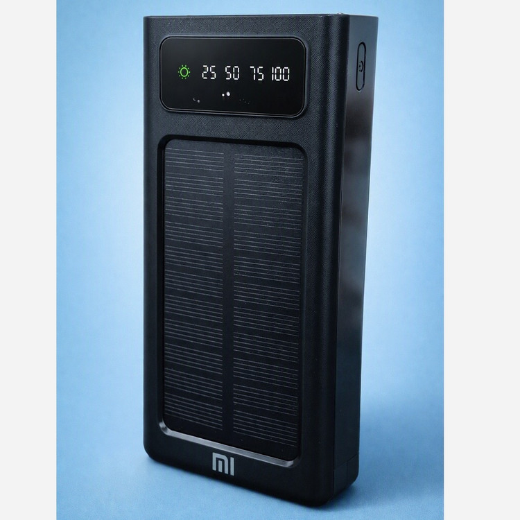 پاوربانک خورشیدی mi با ظرفیت اسمی 30000mAh با انواع خروجی و ورودی چراغدار