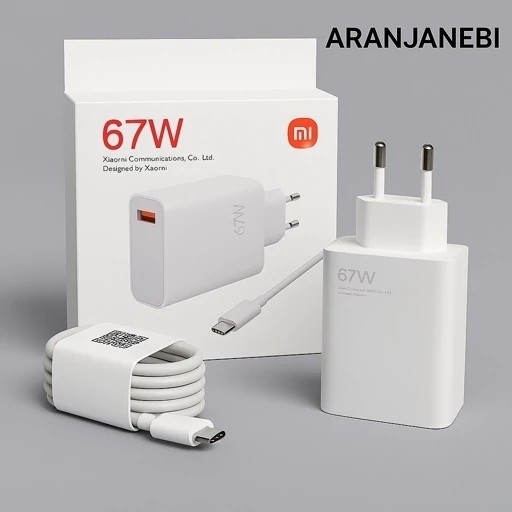 کلگی شارژر شیائومی Xiaomi 67w فست شارژ 5.5A همراه کابل شارژ فست نارنجی