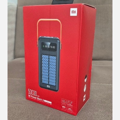 پاوربانک خورشیدی mi با ظرفیت اسمی 50000mAh با انواع خروجی و ورودی چراغدار