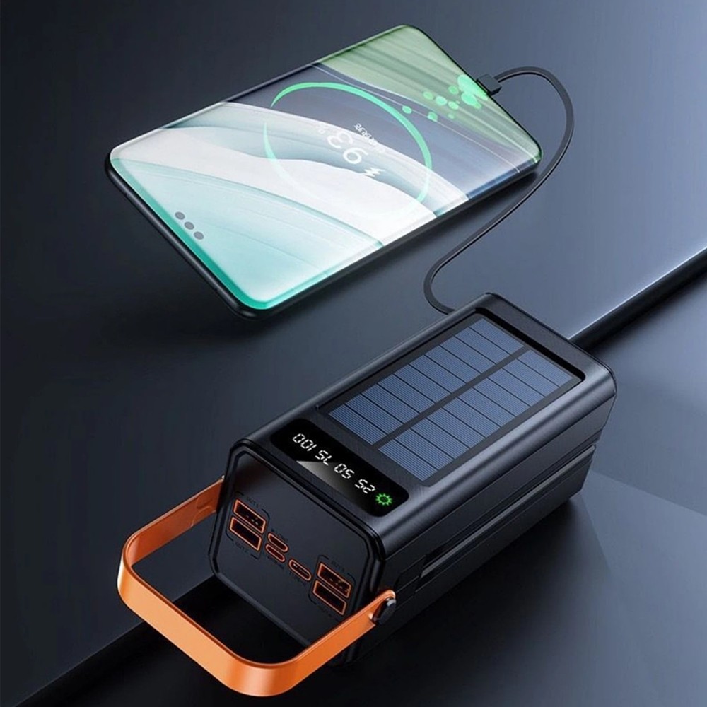 پاوربانک خورشیدی mi با ظرفیت اسمی 50000mAh با انواع خروجی و ورودی چراغدار