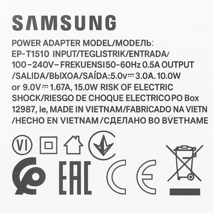 شارژر اصلی 15 وات سامسونگ SAMSUNG خروجی تایپ سی آداپتور کلگی سری