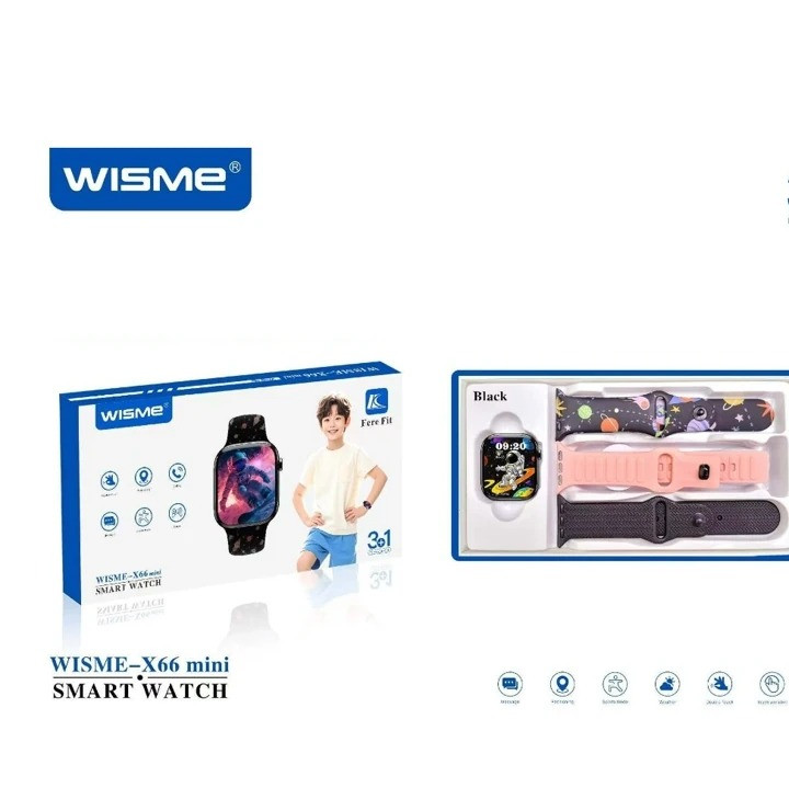 ساعت هوشمند دخترانه و پسرانه دارای 3بند متنوع مدل wismi x66 mini