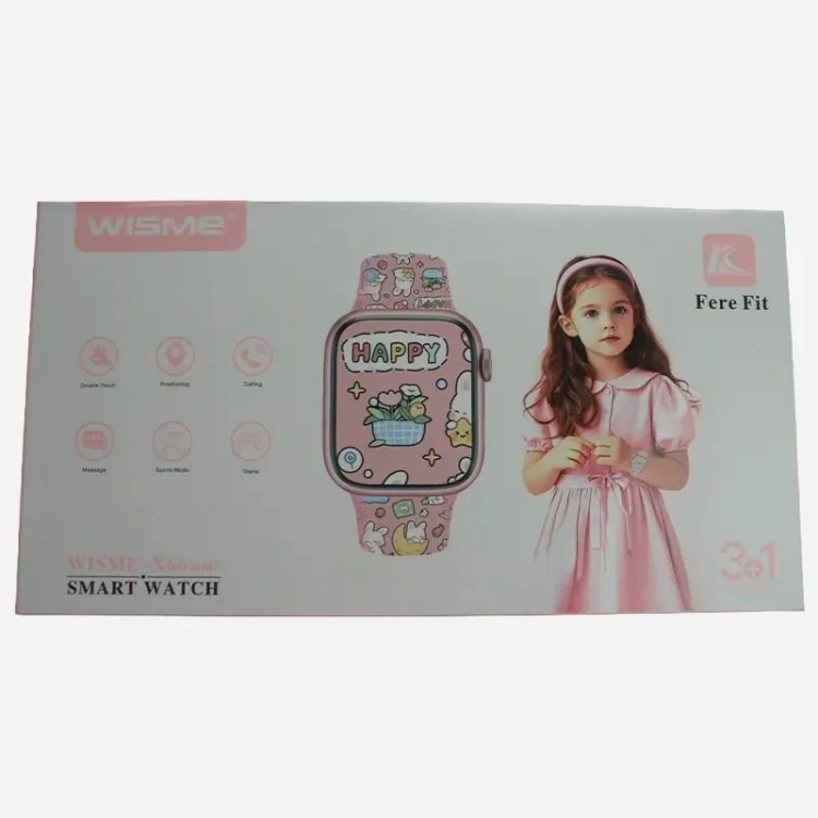 ساعت هوشمند دخترانه و پسرانه دارای 3بند متنوع مدل wismi x66 mini