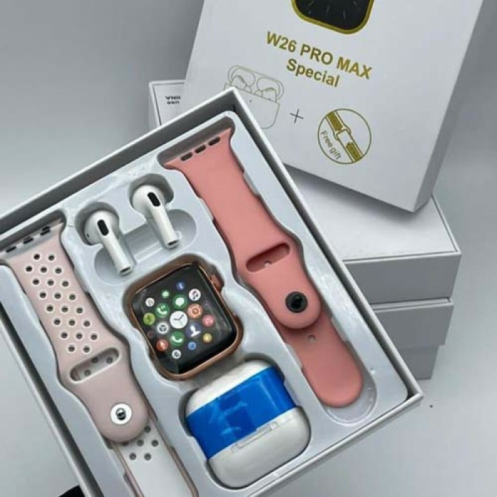 ساعت هوشمند W26 pro max کیفیت عالی به همراه ایرپاد کیفیت عالی بصورت تک و تعداد