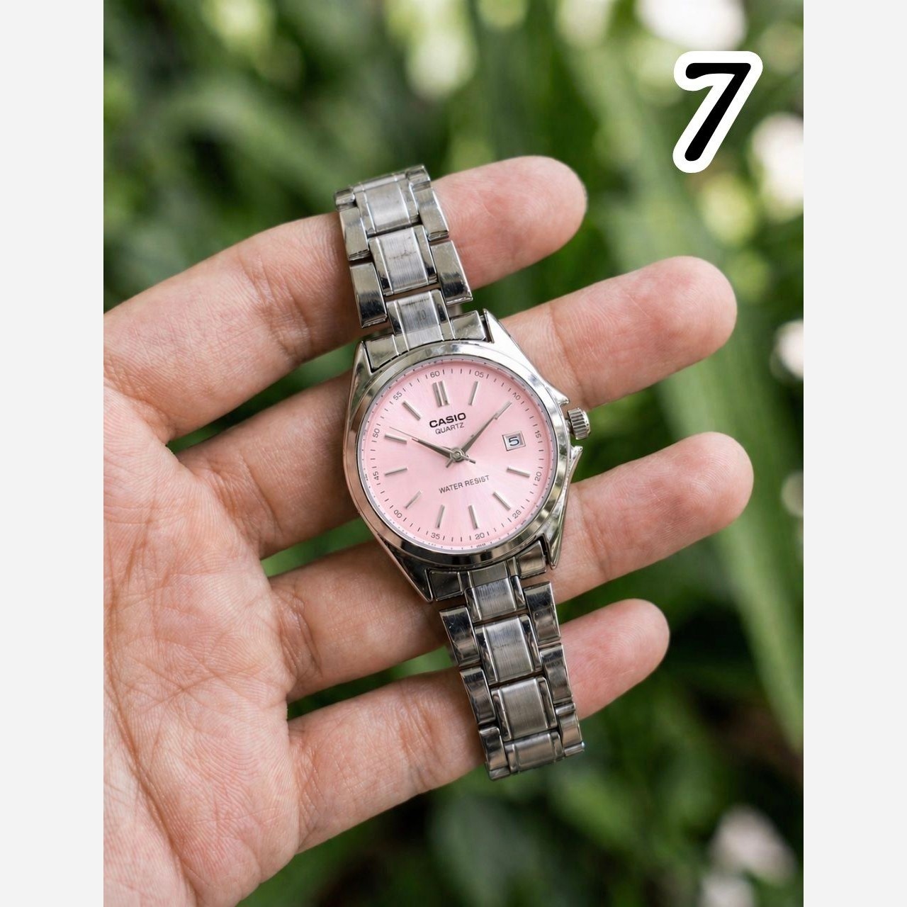 ساعت مچی زنانه کاسیو رنگ ثابث ضداب روزشمار فعال کیفیت عالی.CASIO