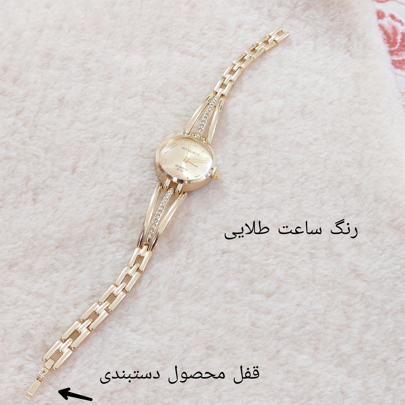 ساعت مچی عقربه ای زنانه هانگروی مدل دستبندی نگین دار