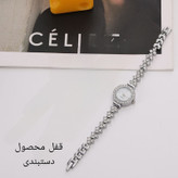 ساعت مچی عقربه ای زنانه مدل دور نگین بند نگین دار شکوفه