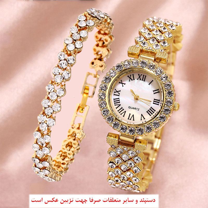 ساعت مچی عقربه ای زنانه مدل فول نگین کد diamond11