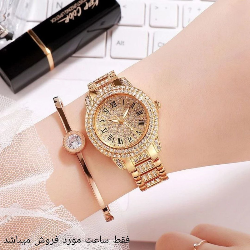 ساعت مچی عقربه ای زنانه مدل فول نگین Tt