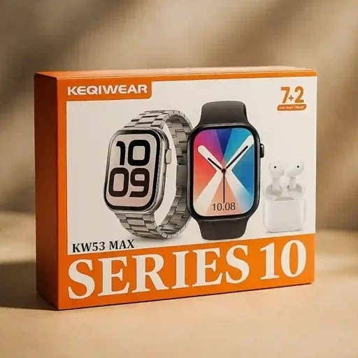 ساعت هوشمند KW 53 MAX هفت بند همراه با ایرپاد پرو اصلی ورژن 2025 بالاترین کیفیت بازار (خرید به قیمت عمده فروشی)