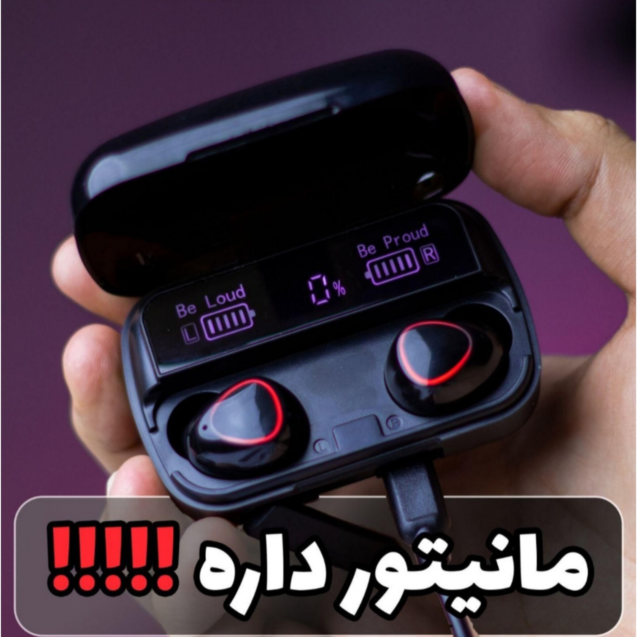 ایرپاد M10 باتری تقویت شده ورژن بلوتوث 5/3 باتری 50 میلی آمپری گیمینگ دارای السیدی پاوربانک دار