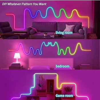 ریسه نئون فلکسی هوشمند 5 متری RGB-IC مدل USB موزیکال همراه با کنترل