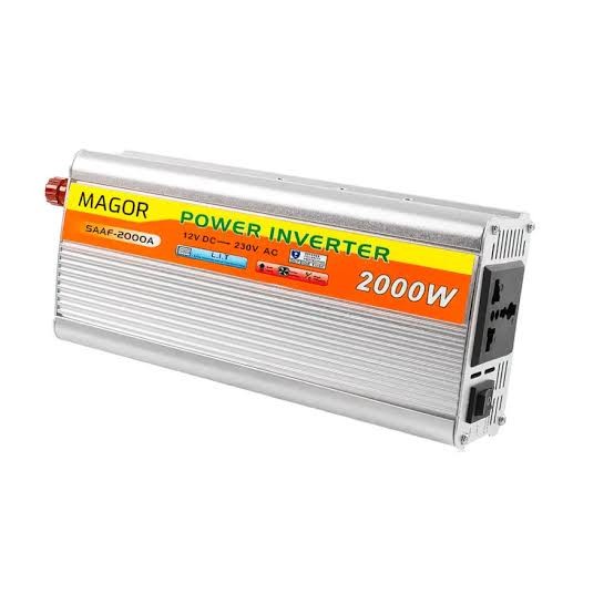 اینورتر و مبدل برق 2000 وات ماژور (MAGOR) مدل SAAF-2000A - تبدیل 12 به 220 ولت بدنه فلزی
