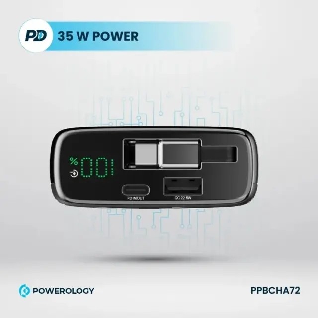 پاور بانک 20000 پاورولوژی 35 وات مدل POWEROLOGY PP072