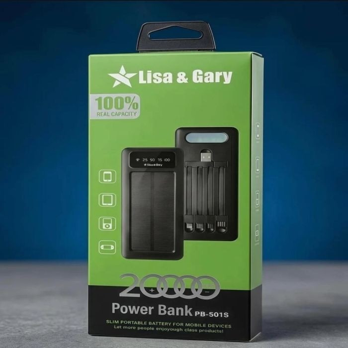 پاوربانک 20 هزار خورشیدی مدل LISA-GARY PB-5018
