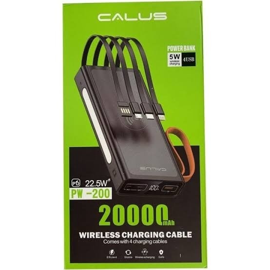 پاوربانک وایرلس شارژ 20 هزار میلی آمپر کالوس مدل CALUS PW-200