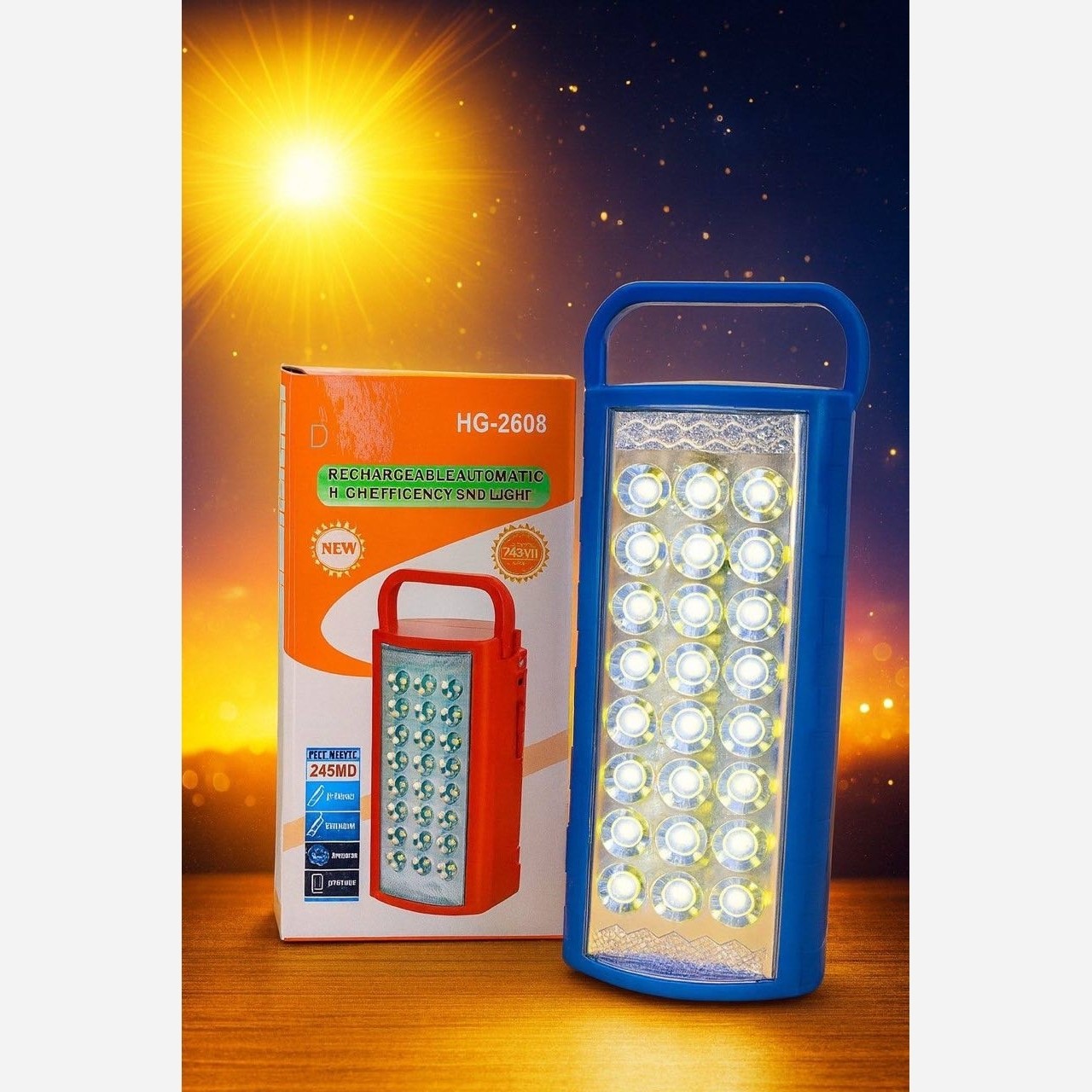 چراغ اضطراری شارژی ایستاده کمپ HG DUE HG-2608
