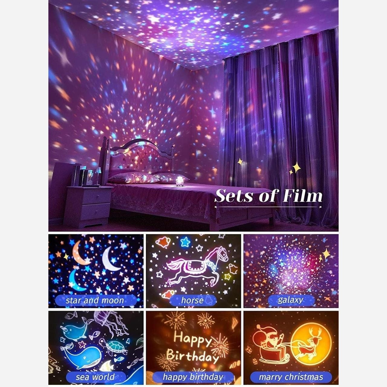 چراغ خواب پروژکتور خرگوشی Bunny Carousel Projector Night Light WH-E11