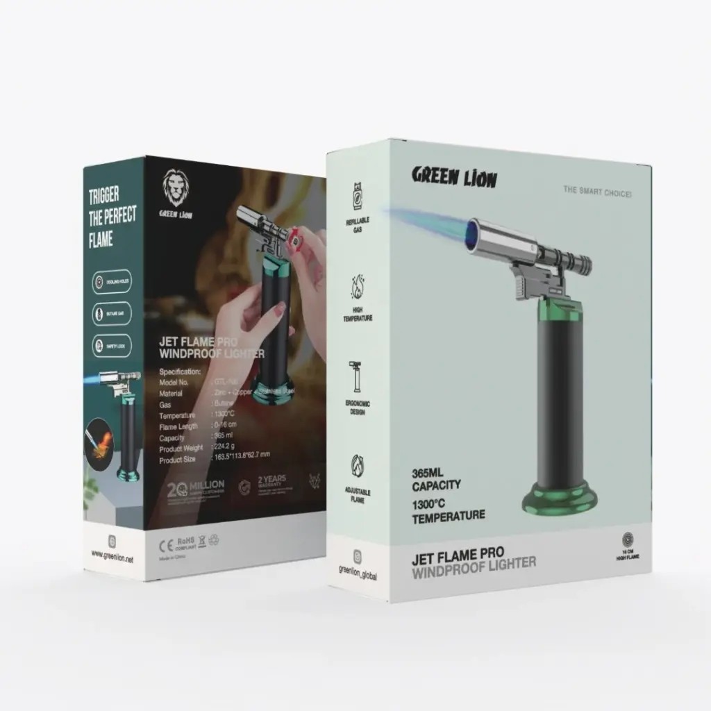 فندک ضدباد شعله جت پرو گرین Green Jet Flame Pro Windproof Lighter