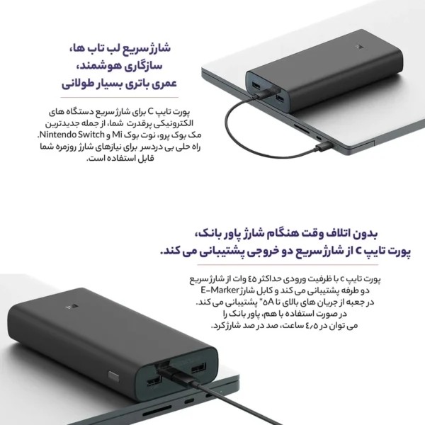 پاور بانک 50 وات 20 هزار میلی آمپر شیائومی XIAOMI PB200LZM