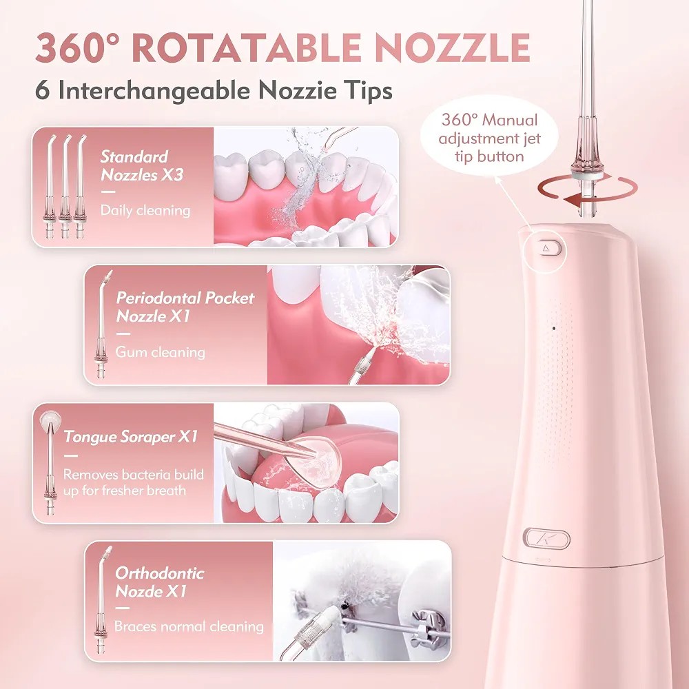 واترجت دندان Sejoy Water Flosser مخزن 300 میلی لیتر ضد آب IPX7