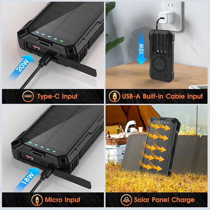 پاوربانک 20 هزار خورشیدی وایرلس شارژ 22.5 وات مدل BAVIN PC1118