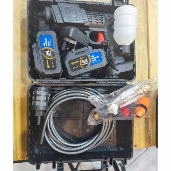 کارواش شارژی جیهام مدل CLEANING GUN 68V با دو باتری لیتیومی