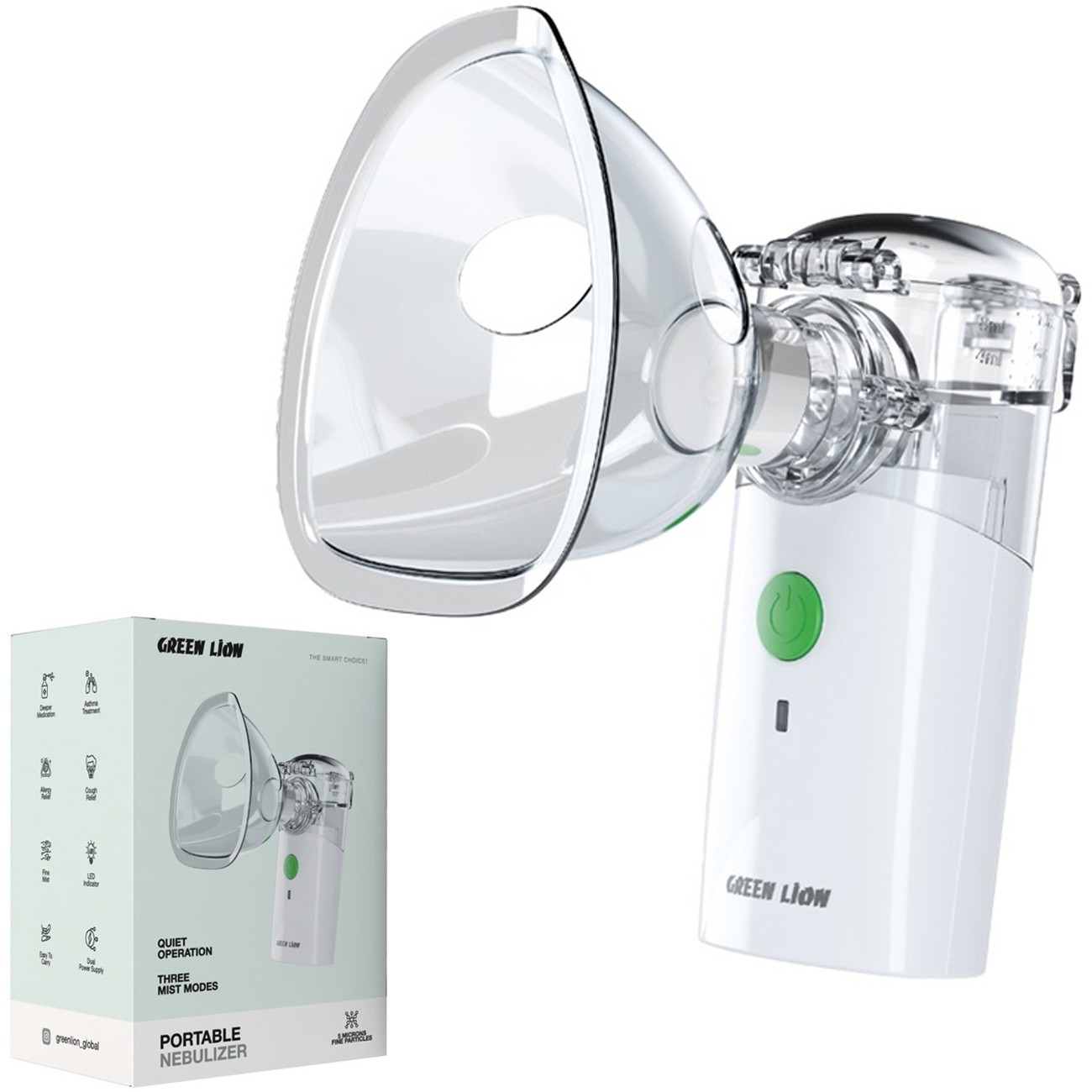 نبولایزر و دستگاه تنفسی گرین لاین مدل GREEN LION GL-MN10