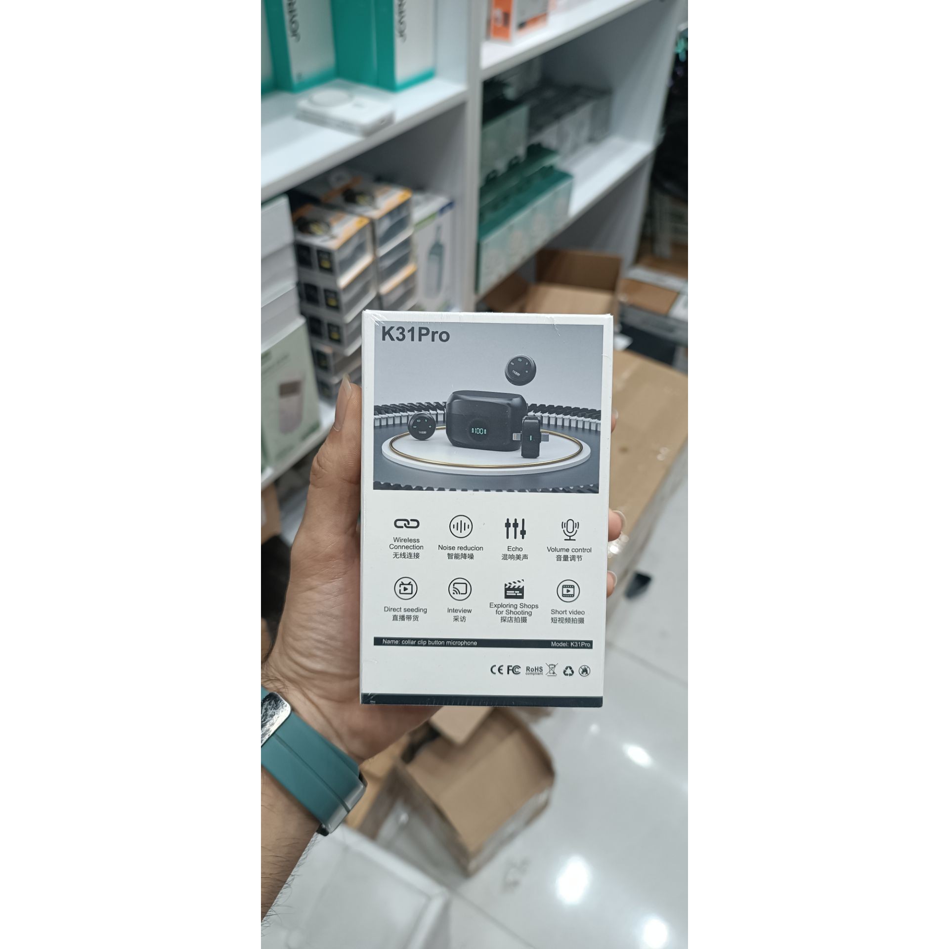میکروفون یقه ای دو کاربره تایپ سی و لایتنینگ K31 PRO