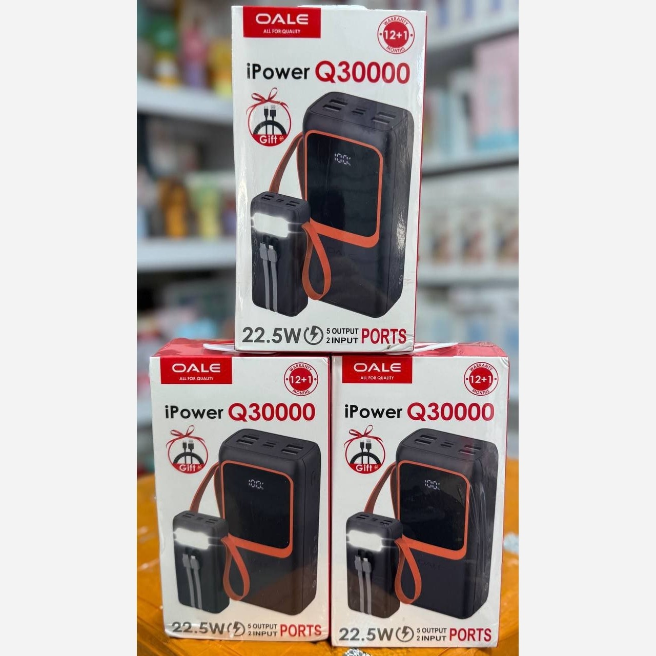 پاوربانک 30000 میلی آمپر OALE مدل Q30000 مکس 22.5 وات