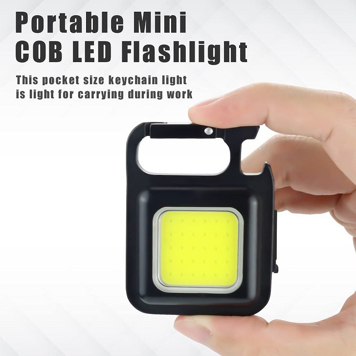 چراغ قوه کوچک قابل شارژ مربعی،چراغ تاکتیکال کمپینگ شارژی چندکاره مگنتی مدل KEYCHAIN LIGHT (چراغ اضطراری)
