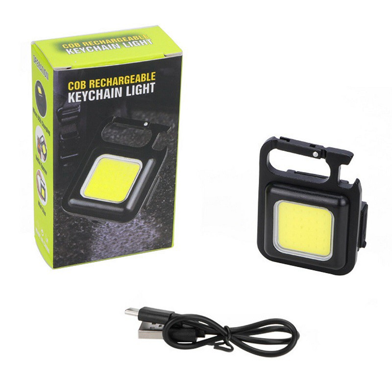 چراغ قوه کوچک قابل شارژ مربعی،چراغ تاکتیکال کمپینگ شارژی چندکاره مگنتی مدل KEYCHAIN LIGHT (چراغ اضطراری)