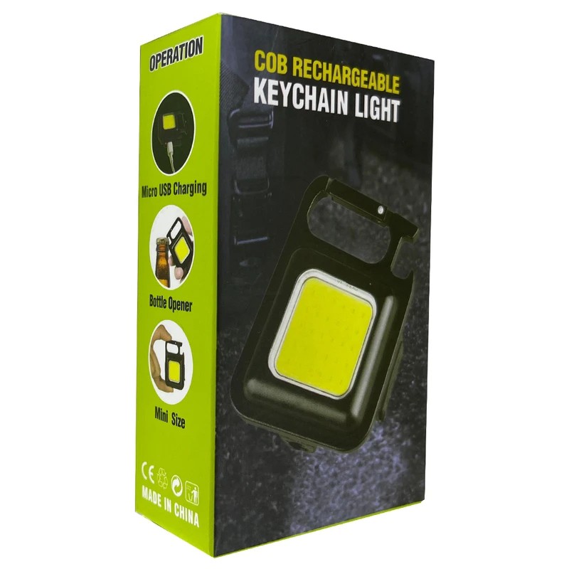 چراغ قوه کوچک قابل شارژ مربعی،چراغ تاکتیکال کمپینگ شارژی چندکاره مگنتی مدل KEYCHAIN LIGHT (چراغ اضطراری)