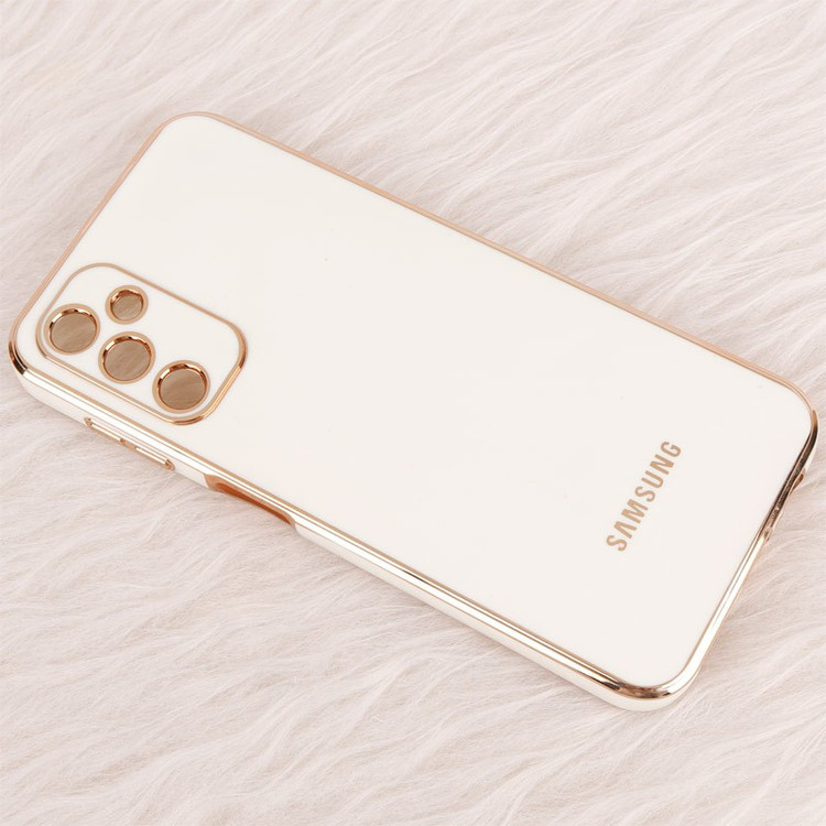قاب گوشی ژله ای مای کیس گلد لاین دور طلایی براق محافظ لنز دار برای گوشی Samsung galaxy A14 4G-5G