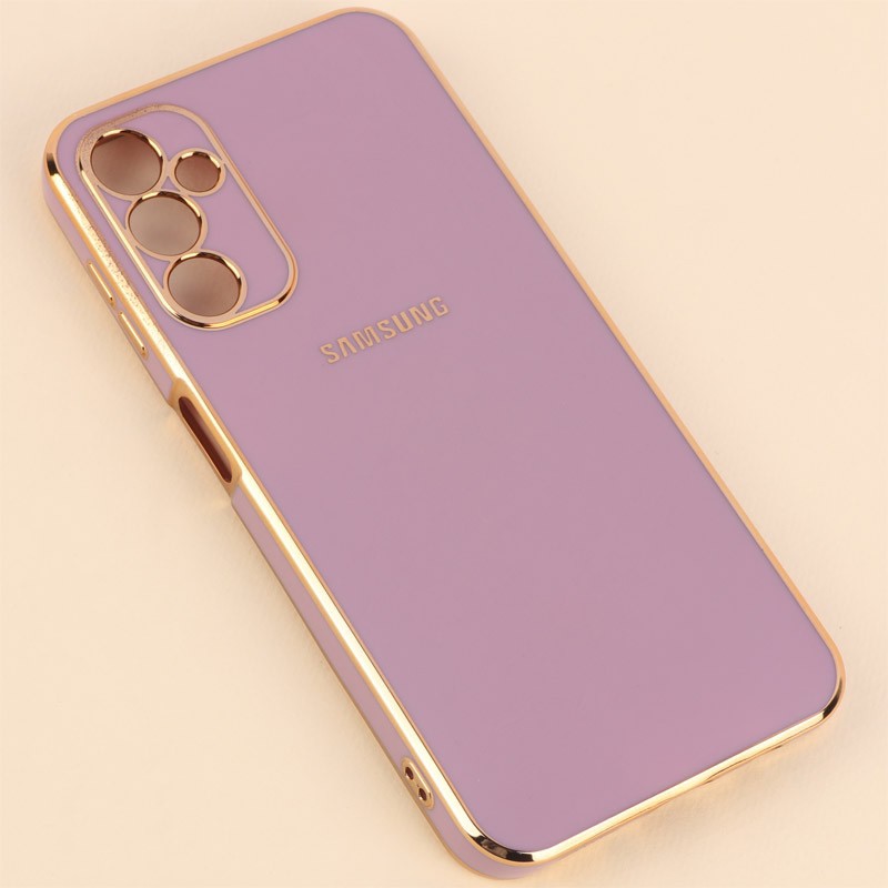 قاب گوشی ژله ای مای کیس گلد لاین دور طلایی براق محافظ لنز دار برای گوشی Samsung galaxy A14 4G-5G