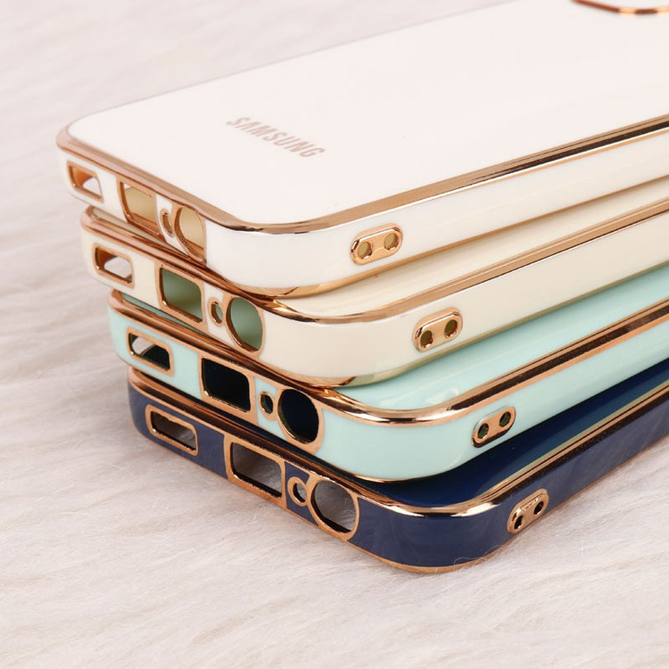 قاب گوشی ژله ای مای کیس گلد لاین دور طلایی براق محافظ لنز دار برای گوشی Samsung galaxy A14 4G-5G