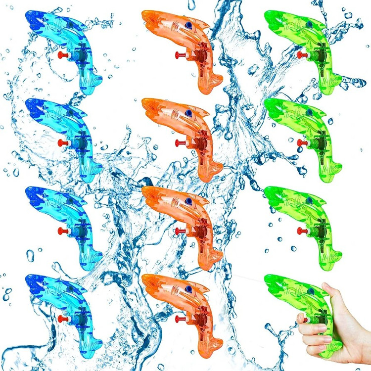 تفنگ آبپاش فانتزی کیوت و بانمک طرح کوسه (4.3 اینچی) مدل BB533،دارای بدنه پلاستیکی شفاف،مناسب برای تمامی رده های سنی