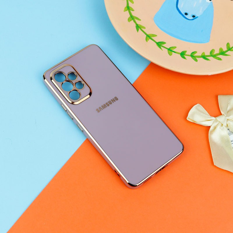 قاب گوشی ژله ای مای کیس گلد لاین دور طلایی براق محافظ لنز دار برای گوشی Samsung Galaxy A53 5g