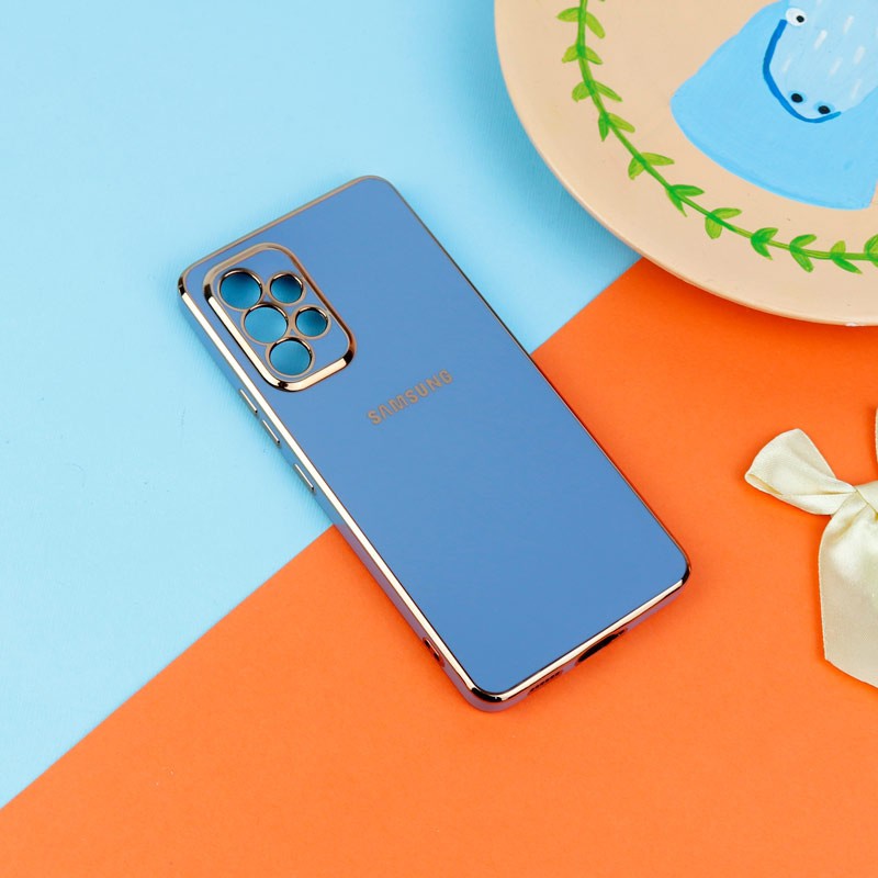 قاب گوشی ژله ای مای کیس گلد لاین دور طلایی براق محافظ لنز دار برای گوشی Samsung Galaxy A53 5g