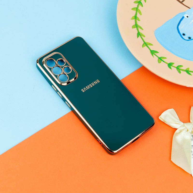 قاب گوشی ژله ای مای کیس گلد لاین دور طلایی براق محافظ لنز دار برای گوشی Samsung Galaxy A53 5g