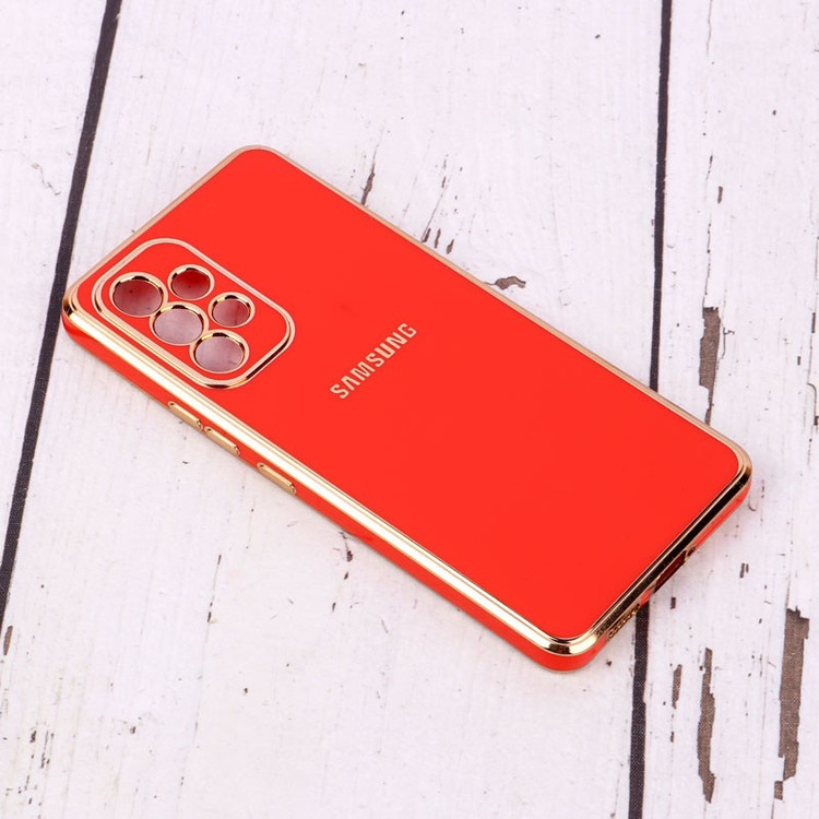 قاب گوشی ژله ای مای کیس گلد لاین دور طلایی براق محافظ لنز دار برای گوشی Samsung Galaxy A53 5g