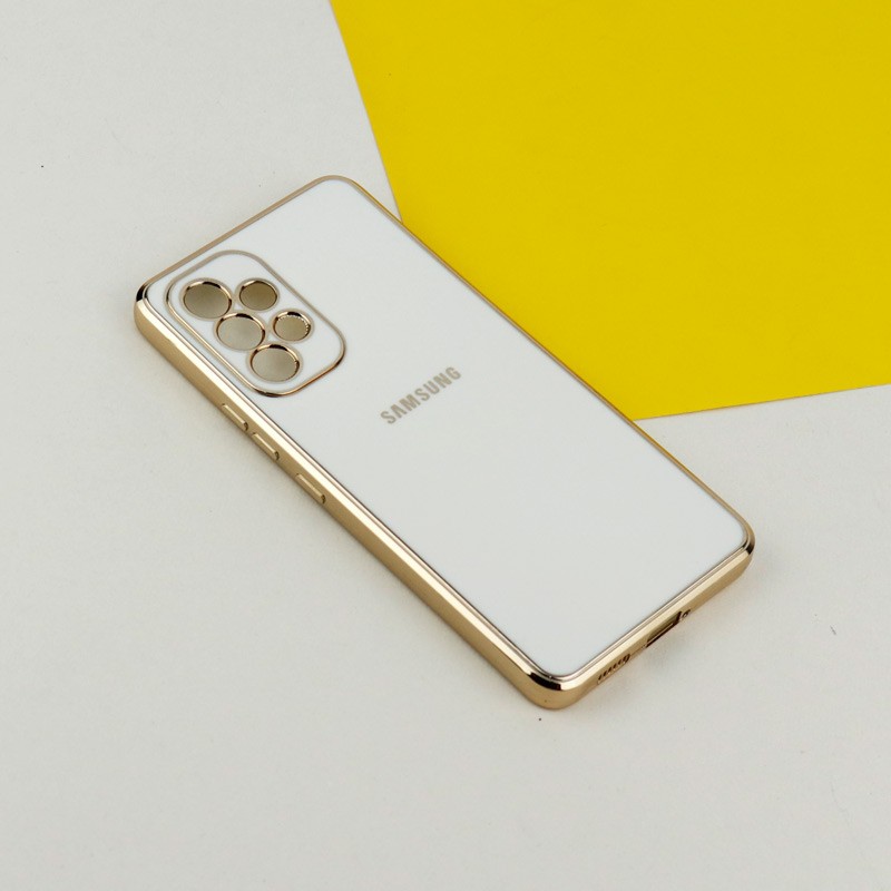 قاب گوشی ژله ای مای کیس گلد لاین دور طلایی براق محافظ لنز دار برای گوشی Samsung Galaxy A53 5g