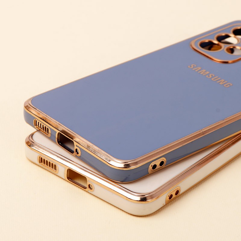 قاب گوشی ژله ای مای کیس گلد لاین دور طلایی براق محافظ لنز دار برای گوشی Samsung Galaxy A53 5g