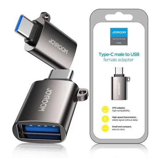 تبدیل او تی جی OTG تایپ سی به USB جویروم Joyroom S-H151،مناسب جهت اتصال کیبورد،موس،دسته بازی،فلش مموری و... (تبدیل otg)
